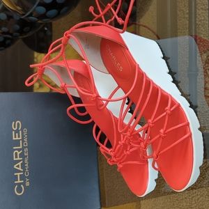 NIB Charles David Wedge Sandals sz 7.5